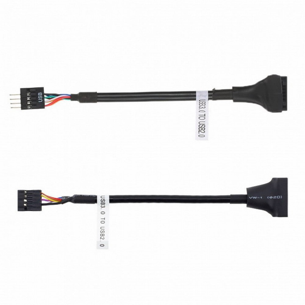 2pcs USB 2.0 9Pin to USB 3.0 20pin Housing Header Female Cable Reversible for Motherboard U3-076+107