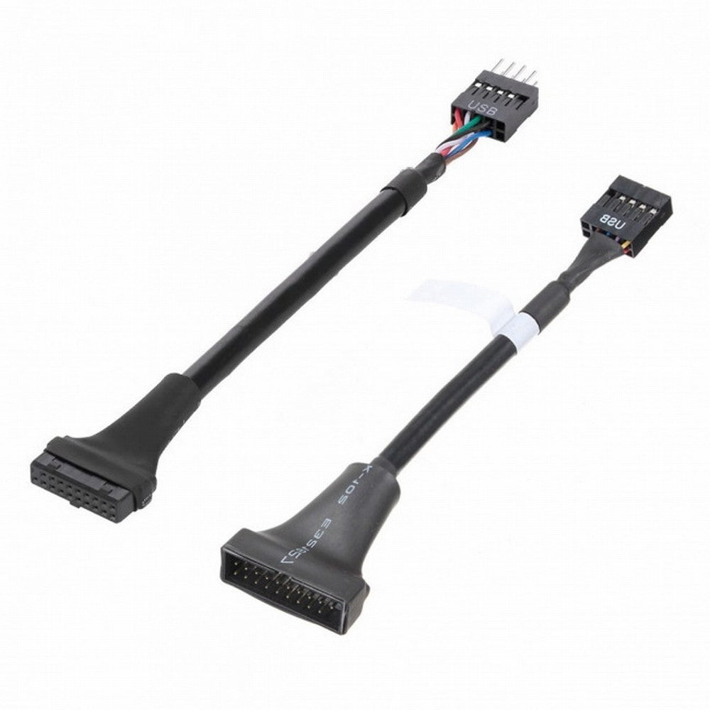 2pcs USB 2.0 9Pin to USB 3.0 20pin Housing Header Female Cable Reversible for Motherboard U3-076+107