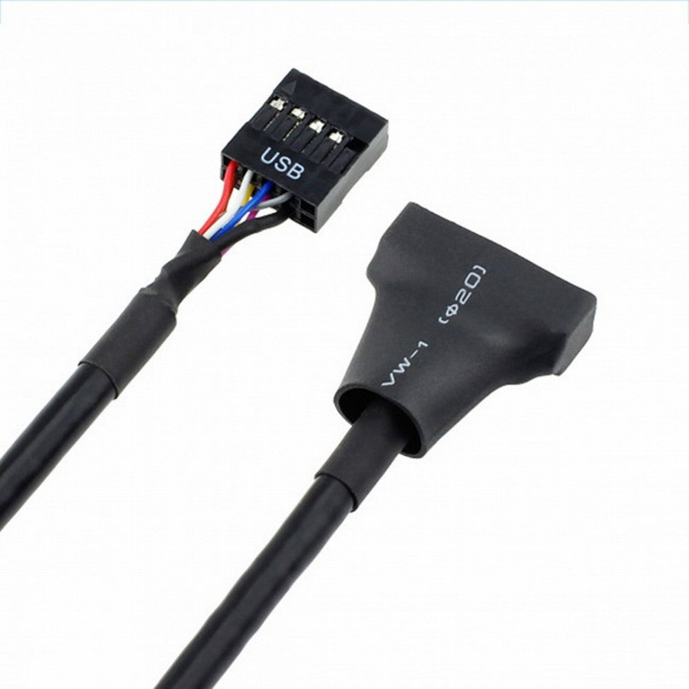 USB 2.0 9Pin Motherboard Housing Male to USB 3.0 20pin Header Device Female Cable U3-076