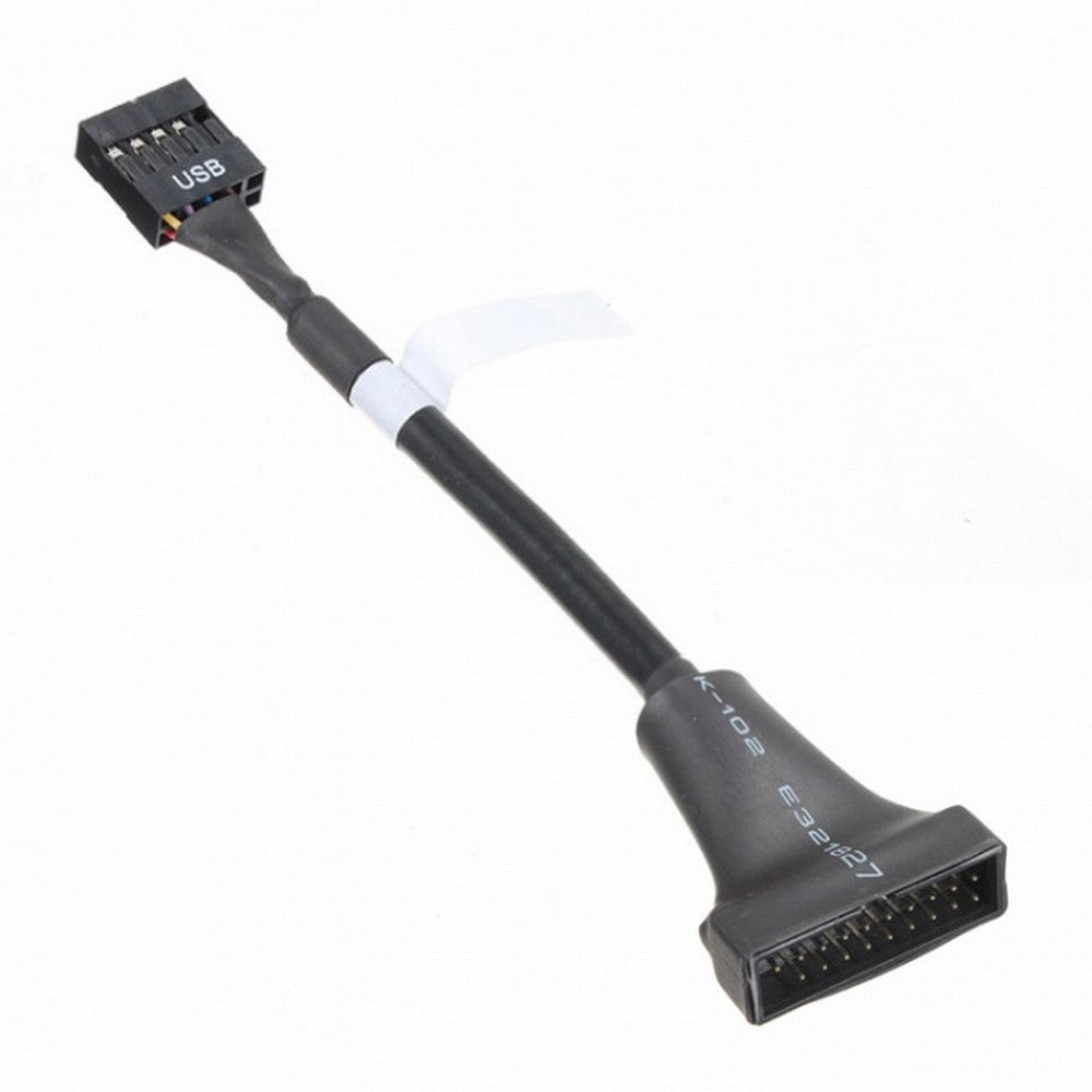 USB 2.0 9Pin Motherboard Housing Male to USB 3.0 20pin Header Device Female Cable U3-076