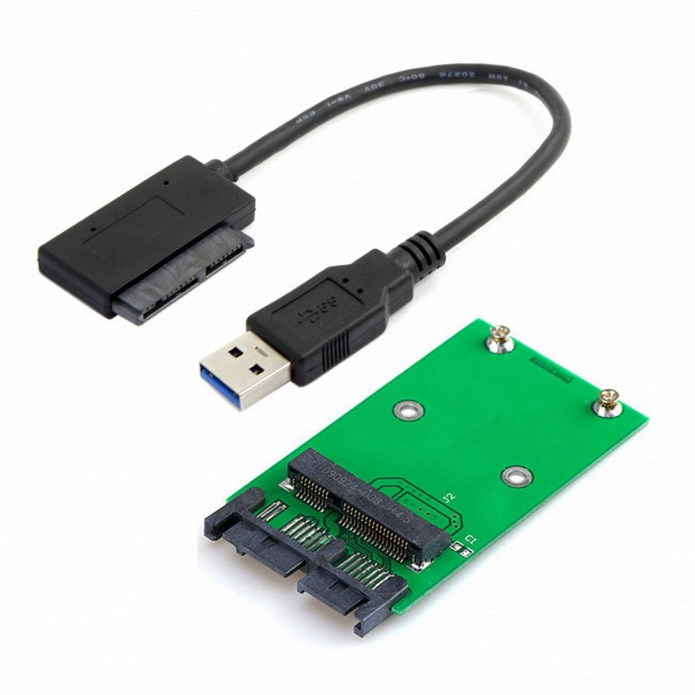 USB 3.0 to mSATA 50Pin SSD 1.8" Micro SATA 7+9 16pin Adapter Add on Cards PCBA SA-119+U3-068