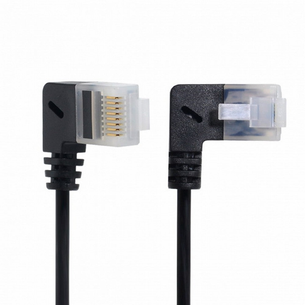 Ultra Slim Cat6 Ethernet Cable RJ45 Left to Right Angled 25cm UTP Network Cable Patch Cord 90 Degree Cat6a Lan for Laptop Router TV BOX UT-008-LR