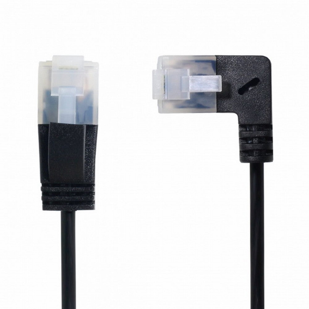 Ultra Slim Cat6 Ethernet Cable RJ45 Right Angled to Straight UTP Network Cable Patch Cord 90 Degree Cat6a Lan for Laptop Router TV BOX CC-UT-009-RI