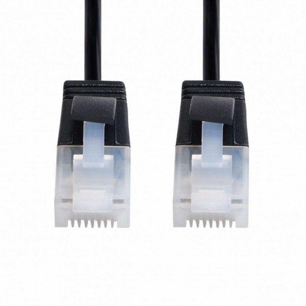 Ultra Slim Cat6 Ethernet Cable RJ45 Straight Direction TP Network Cable Patch Cord 90 Degree Cat6a Lan for Laptop Router TV BOX CC-UT-009-BK