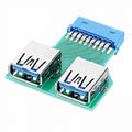 Dual USB 3.0 A Type Female to Motherboard 20/19 Pin Box Header Slot Adapter PCBA U3-079-UP
