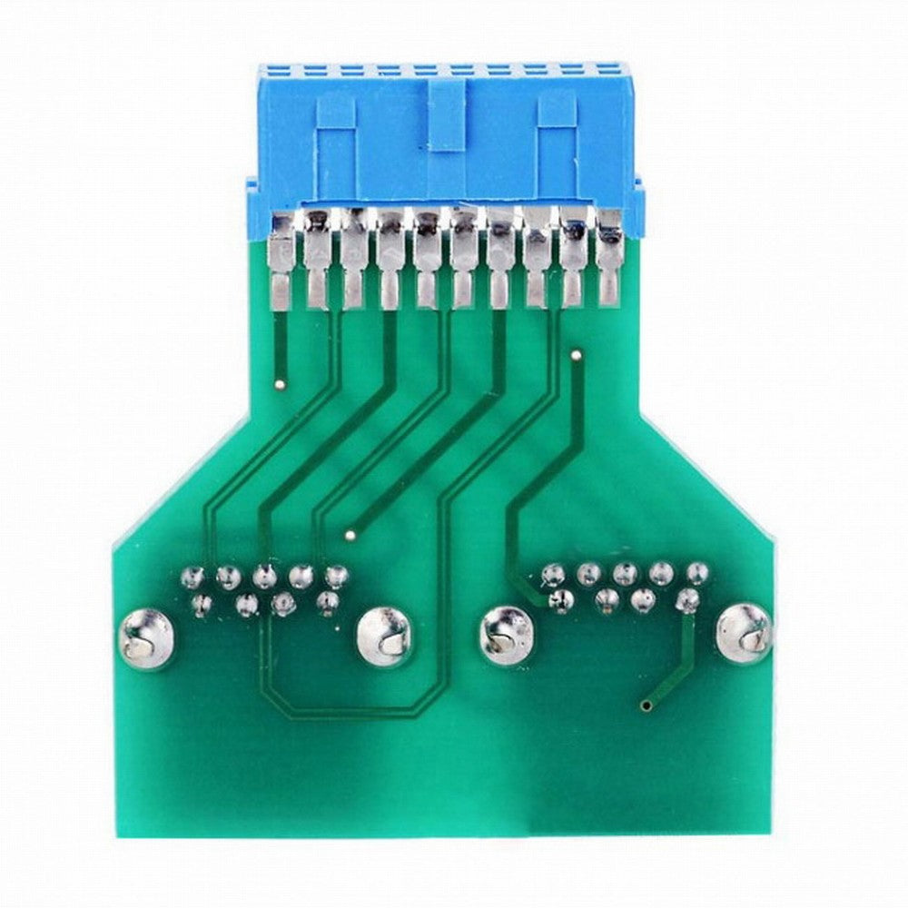 Dual USB 3.0 A Type Female to Motherboard 20/19 Pin Box Header Slot Adapter PCBA U3-079-UP