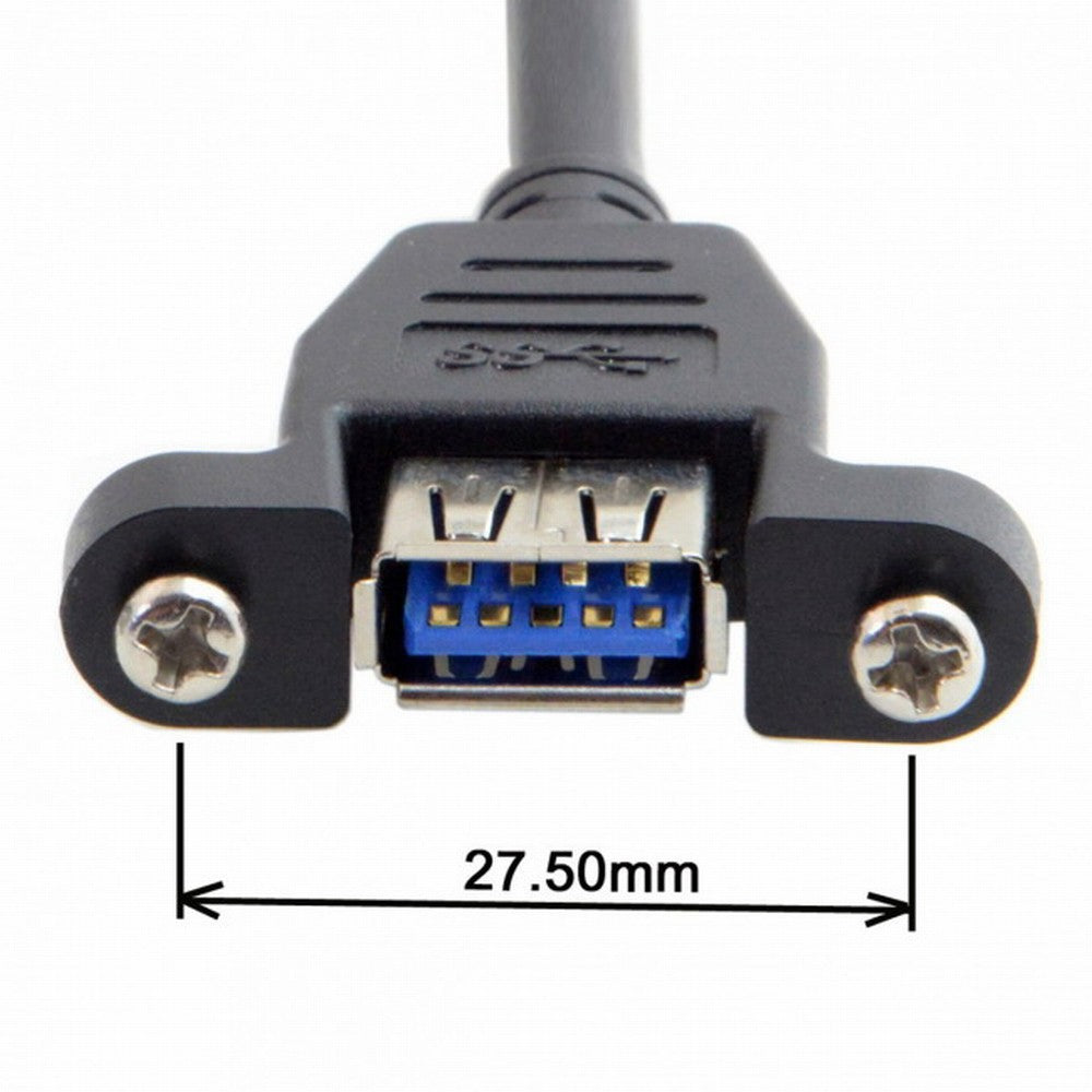 USB 3.0 Single Port A Female Screw Mount Type to Up Angled Motherboard 20pin Header Cable 90 Degree U3-005-UP