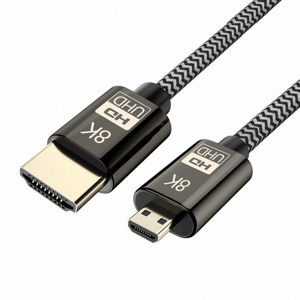 Micro HDMI to HDMI 2.1 Ultra-HD UHD 8K 60hz 4K 120hz Cable 48Gbs HDMI Cord for Camera Tablet CC-HD-016