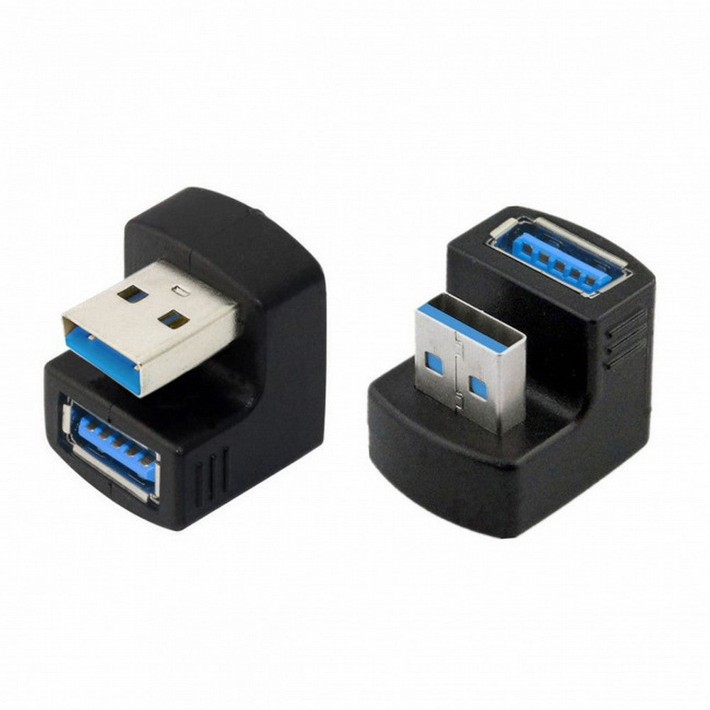 2pcs/Set Up Down Angled USB 3.0 Adapter A Male to Female Extension 180 Degree 5Gbps U3-099