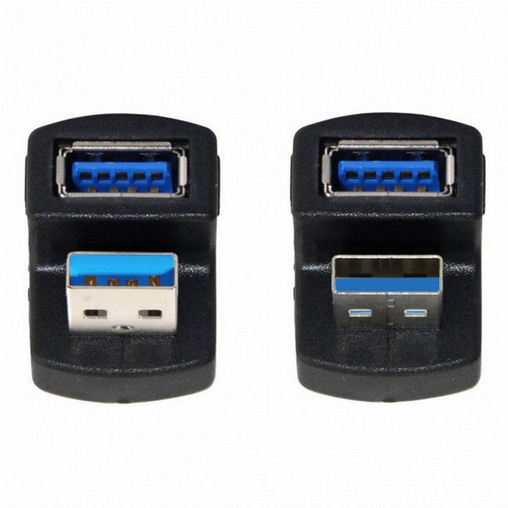 2pcs/Set Up Down Angled USB 3.0 Adapter A Male to Female Extension 180 Degree 5Gbps U3-099