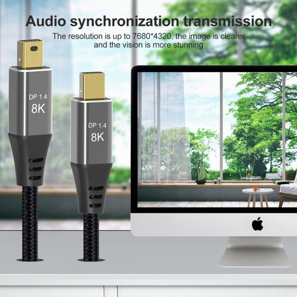 Mini DisplayPort 1.4 8K 60hz Cable Ultra-HD UHD 4K 144hz Mini DP to MiniDP Cable 7680*4320 for Video PC Laptop TV DP-014
