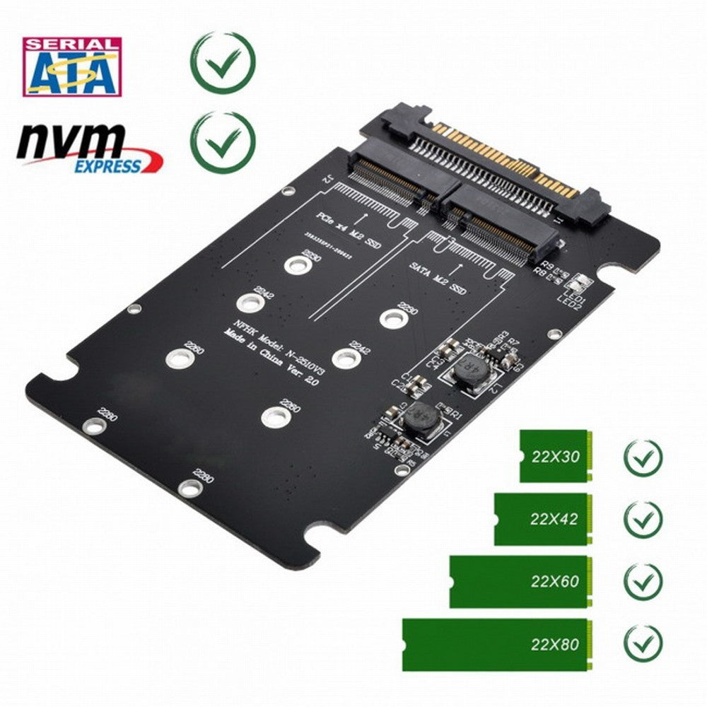 SFF-8639 NVME U.2 to Combo NGFF M.2 M-key SATA PCIe SSD Adapter for Mainboard Replace SSD 750 p3600 p3700 SA-026