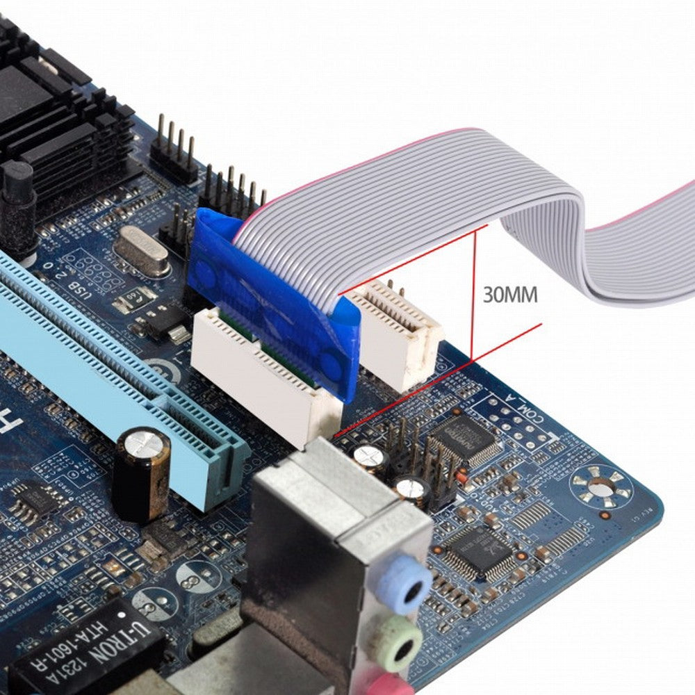 PCI-E Express 1X Slot Riser Card Extender Extension Ribbon Flex Relocate Cable 20cm EP-051