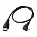 Left Angled 90 Degree Micro HDMI to HDMI Male HDTV Cable for Cell Phone Tablet Camera HD-066-LE