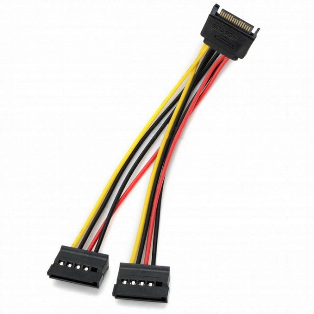 SATA II Hard Disk Power Male to 2 Female Splitter Y 1 to 2 Extension Cable SA-052