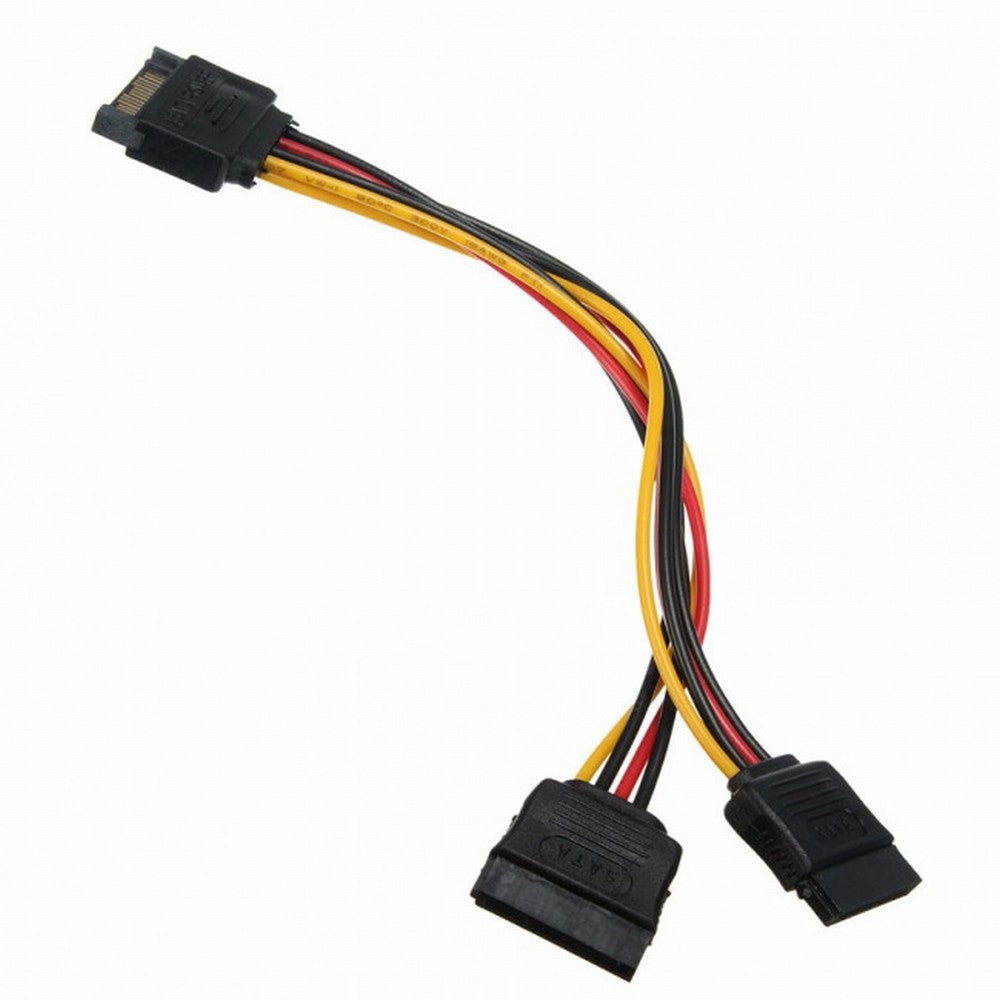 SATA II Hard Disk Power Male to 2 Female Splitter Y 1 to 2 Extension Cable SA-052