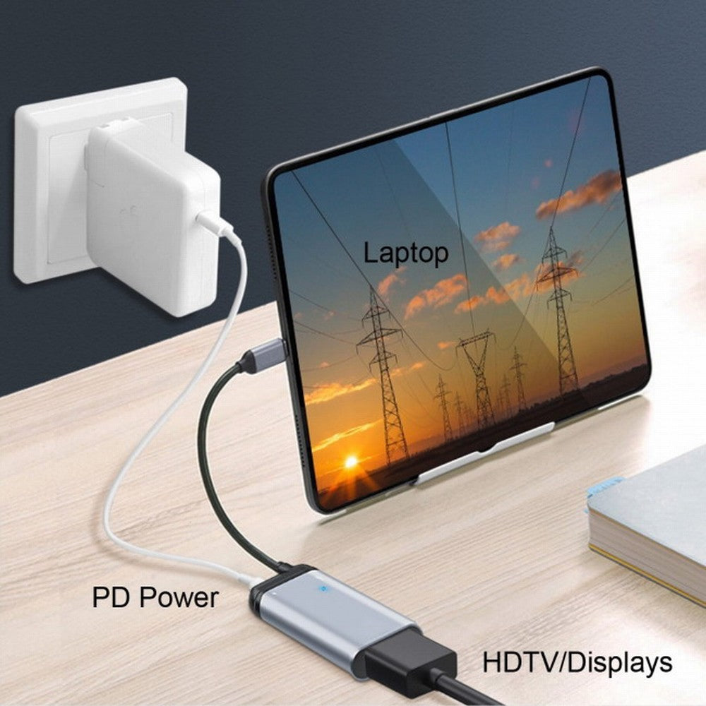 USB-C Type C to HDMI Converter HDTV Adapter 4K 60hz 1080p with Female PD Power Port UC-162-HDF