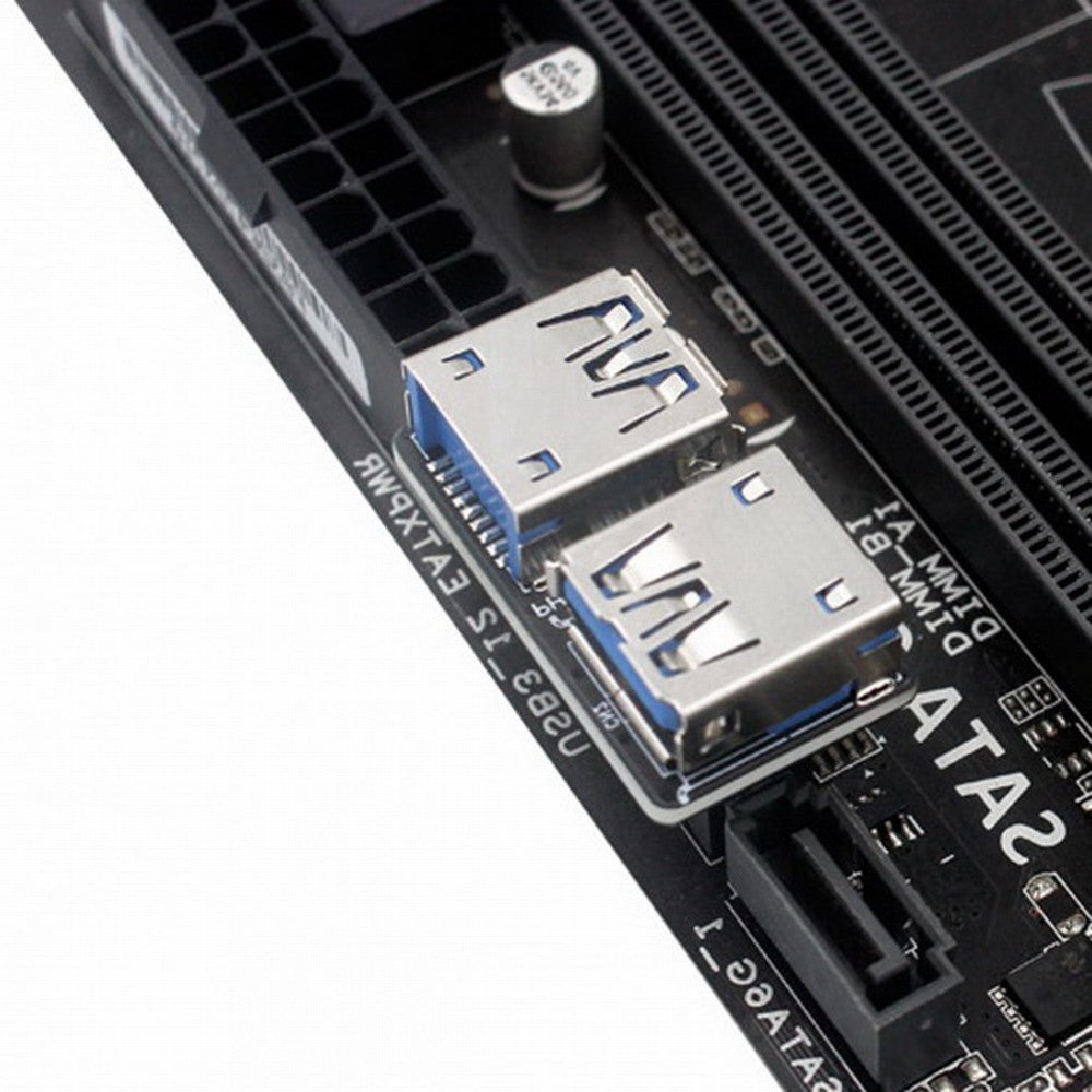 Dual USB 3.0 A Type Female to Motherboard 20/19 Pin Box Header Slot Adapter PCBA Flat Type U3-056
