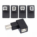 4Pcs USB 2.0 B Type Male to Female Extension Adapter Horizontal Vertical Angled 90 Degree for Disk Scanner U2-038-BM001