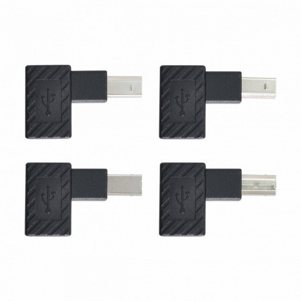 4Pcs USB 2.0 B Type Male to Female Extension Adapter Horizontal Vertical Angled 90 Degree for Disk Scanner U2-038-BM001