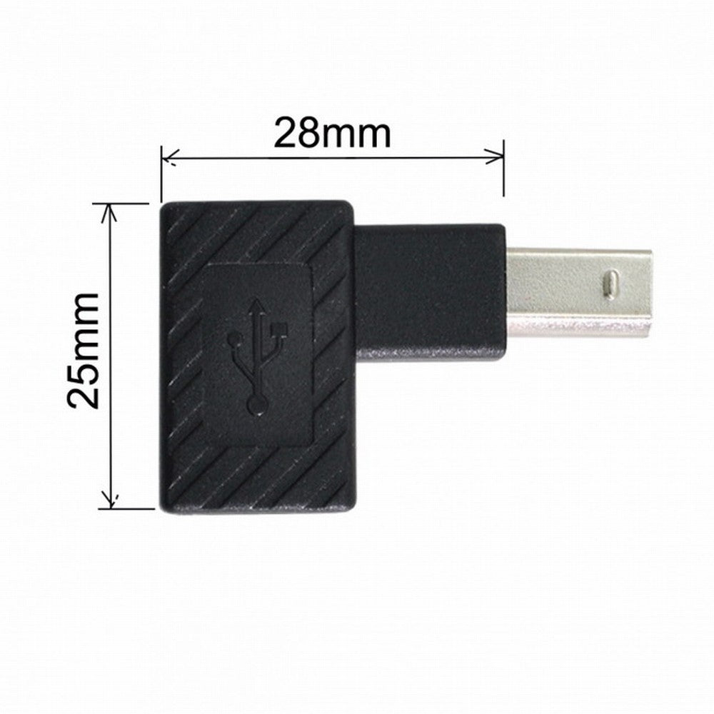 4Pcs USB 2.0 B Type Male to Female Extension Adapter Horizontal Vertical Angled 90 Degree for Disk Scanner U2-038-BM001