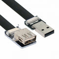 USB 2.0 Type-A Male to Female Extension Data Flat Slim FPC Cable for FPV Disk Scanner Printer CC-U2-044-BK