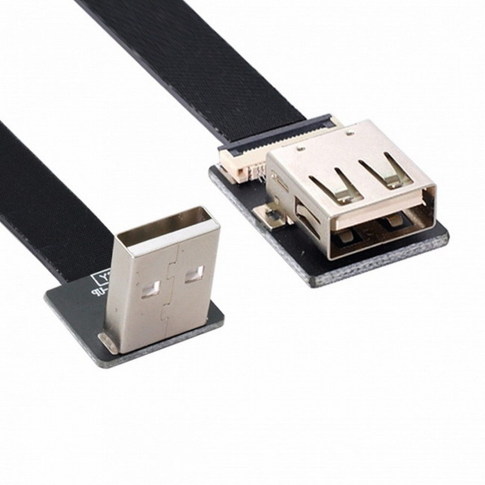 Up Angled USB 2.0 Type-A Male to Female Extension Data Flat Slim FPC Cable for FPV Disk Scanner Printer CC-U2-044-UP