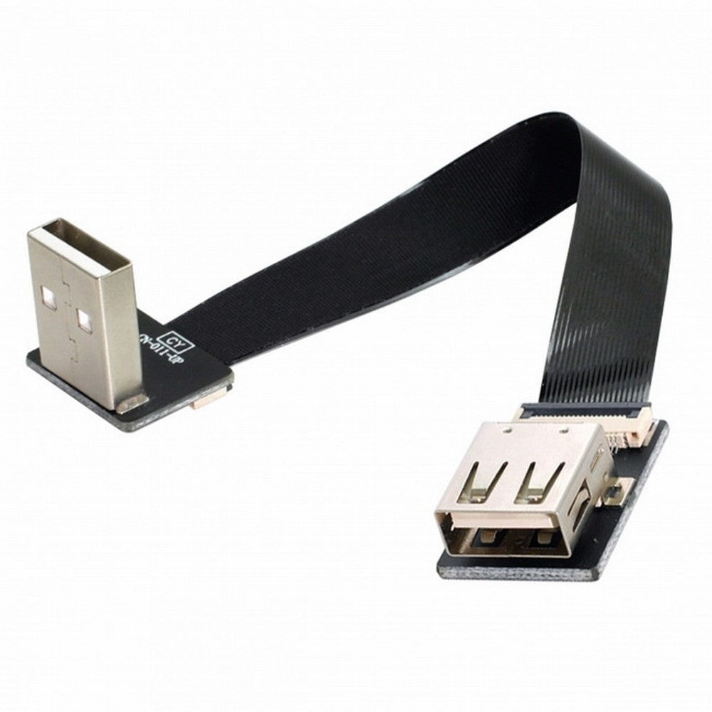 Up Angled USB 2.0 Type-A Male to Female Extension Data Flat Slim FPC Cable for FPV Disk Scanner Printer CC-U2-044-UP