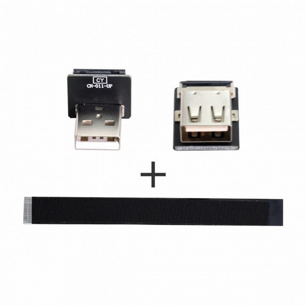 Up Angled USB 2.0 Type-A Male to Female Extension Data Flat Slim FPC Cable for FPV Disk Scanner Printer CC-U2-044-UP