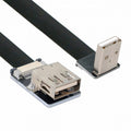 Down Angled USB 2.0 Type-A Male to Female Extension Data Flat Slim FPC Cable for FPV Disk Scanner Printer CC-U2-044-DN