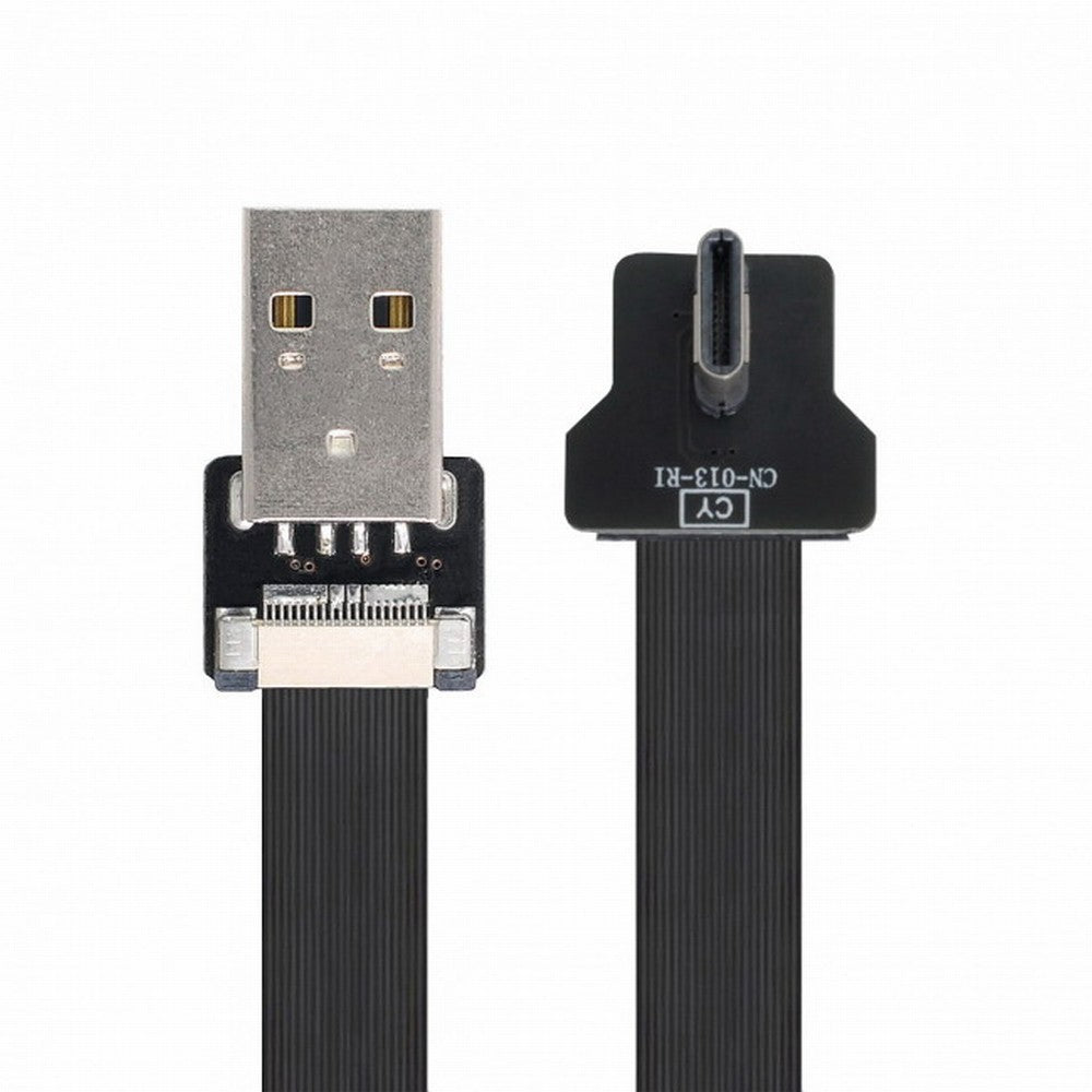 Right Angled USB 2.0 Type-A Male to USB-C Type-C Male Data Flat Slim FPC Cable for FPV Disk Phone CC-U2-039-RI