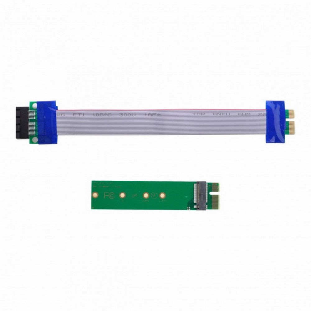 NGFF M-key NVME AHCI SSD to PCI-E 3.0 1x x1 Vertical Adapter with Cable Male to Female Extension EP-051+SA-002