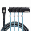 Internal 36 Pin Mini SAS SFF-8087 Host to 4 SFF-8482 Target SAS Hard Disk and SATA Power Cable 50cm SF-091-0.5M