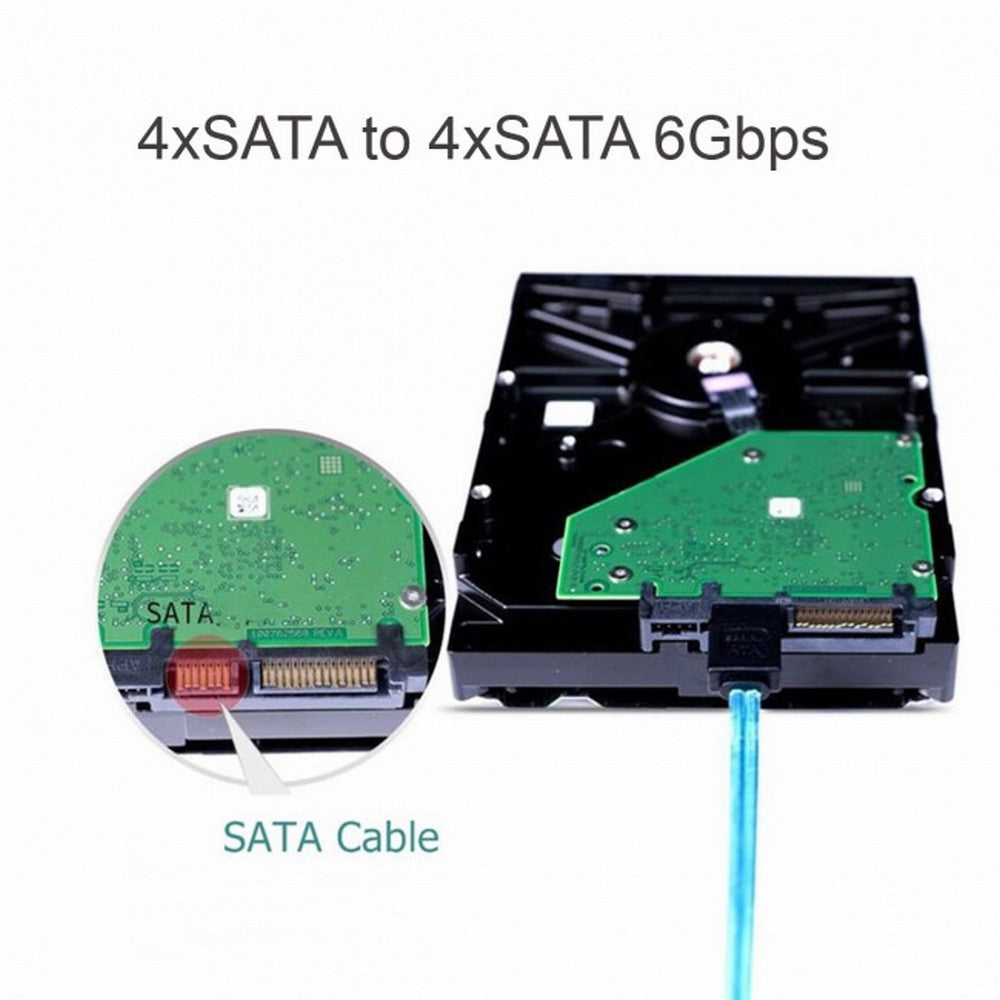 Internal SAS 4 SATA Host to 4 SATA 7pin Target Hard Disk 6Gbps Data Server Raid Cable 50cm SF-009