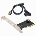 PCI-E 3.0 4.0 to SFF-8654 Slimline SAS Card Adapter and U.2 U2 SFF-8639 NVME PCIe SSD Cable for Mainboard SSD SF-025+104