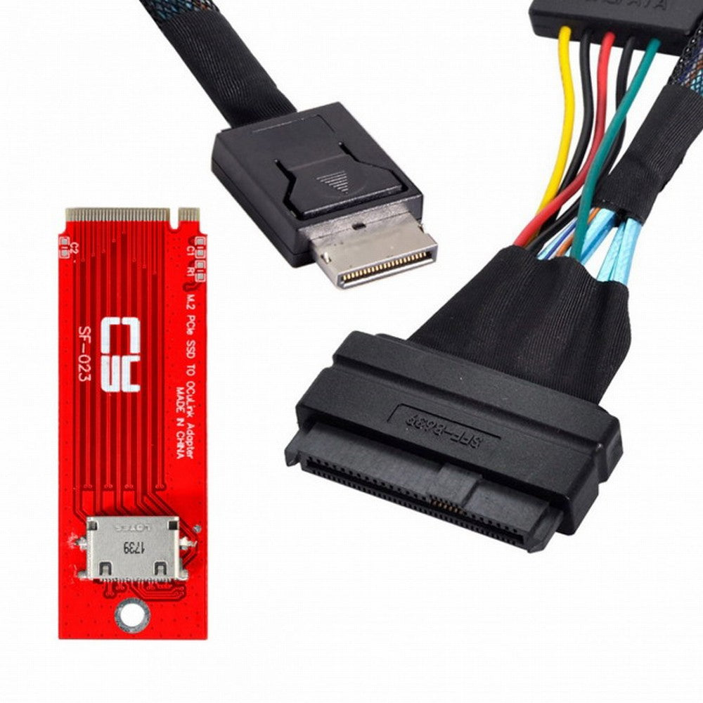 U.2 SFF-8639 Cable PCI-E 3.0 M.2 M-key to Oculink SFF-8612 SFF-8611 Host Adapter for PCIe Nvme SSD 2260 SF-017+023