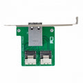 Dual Ports Mini SAS HD SFF-8644 To Internal Mini SAS SFF-8087 PCBA Female Adapter With Low Profile Bracket SF-019