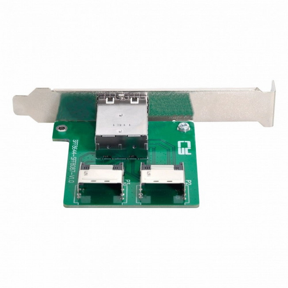 Dual Ports Mini SAS HD SFF-8644 To Internal Mini SAS SFF-8087 PCBA Female Adapter With Low Profile Bracket SF-019