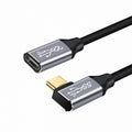 Left Right Angled USB-C USB 3.1 Type C Male to Female Extension Data Cable 10Gbps 100W with Sleeve for Laptop CC-UC-058-RI