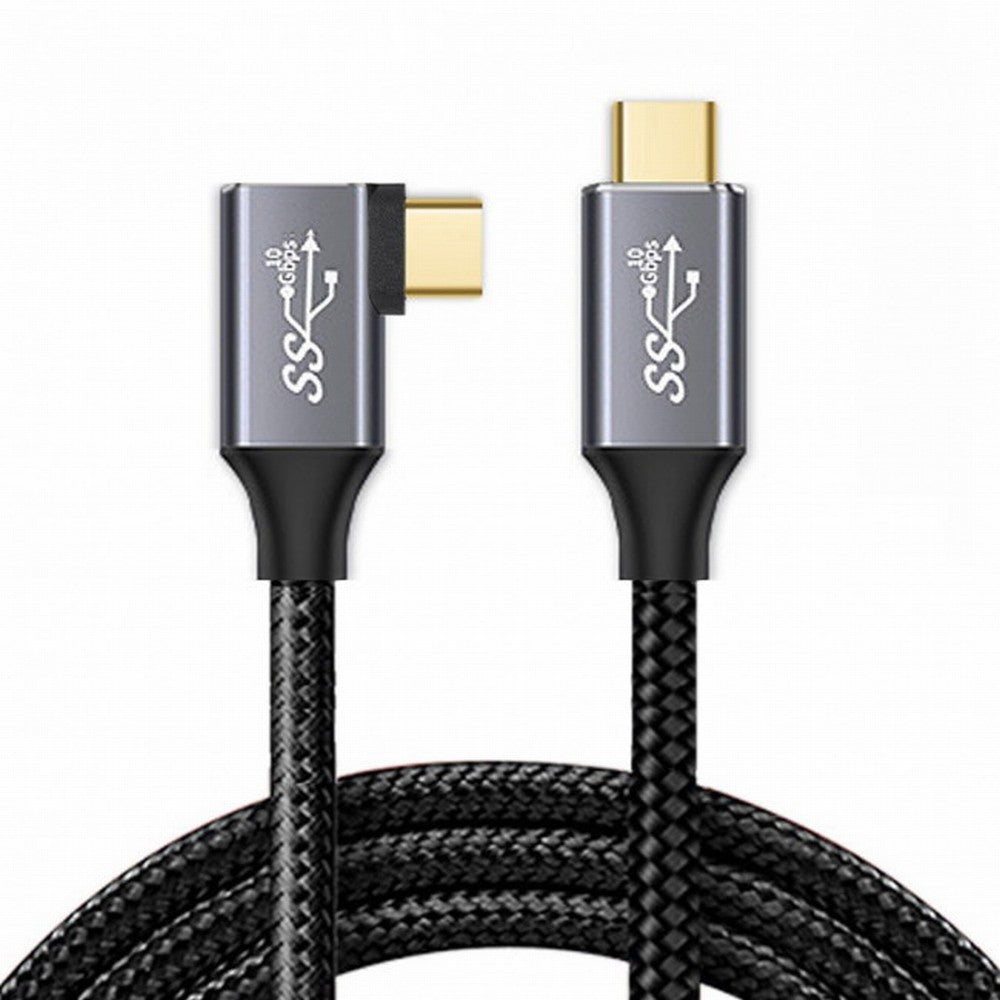 90 Degree Right Angled Type-C USB-C Male to Male USB3.1 10Gbps 100W Data Cable for Laptop Phone CC-UC-064-RI