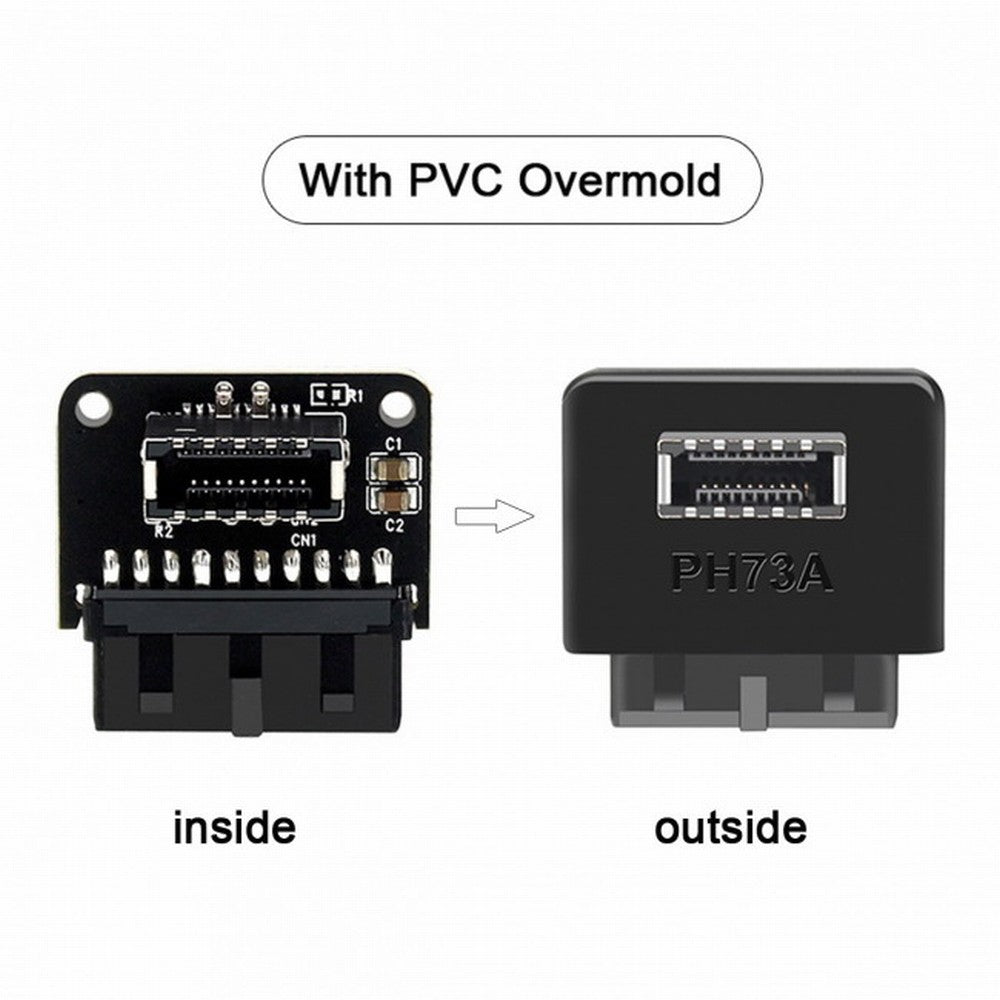 2pcs USB 3.1 Front Panel Socket Key-A Type-E to USB 3.0 20Pin Header Male Extension Adapter for Motherboard UC-032