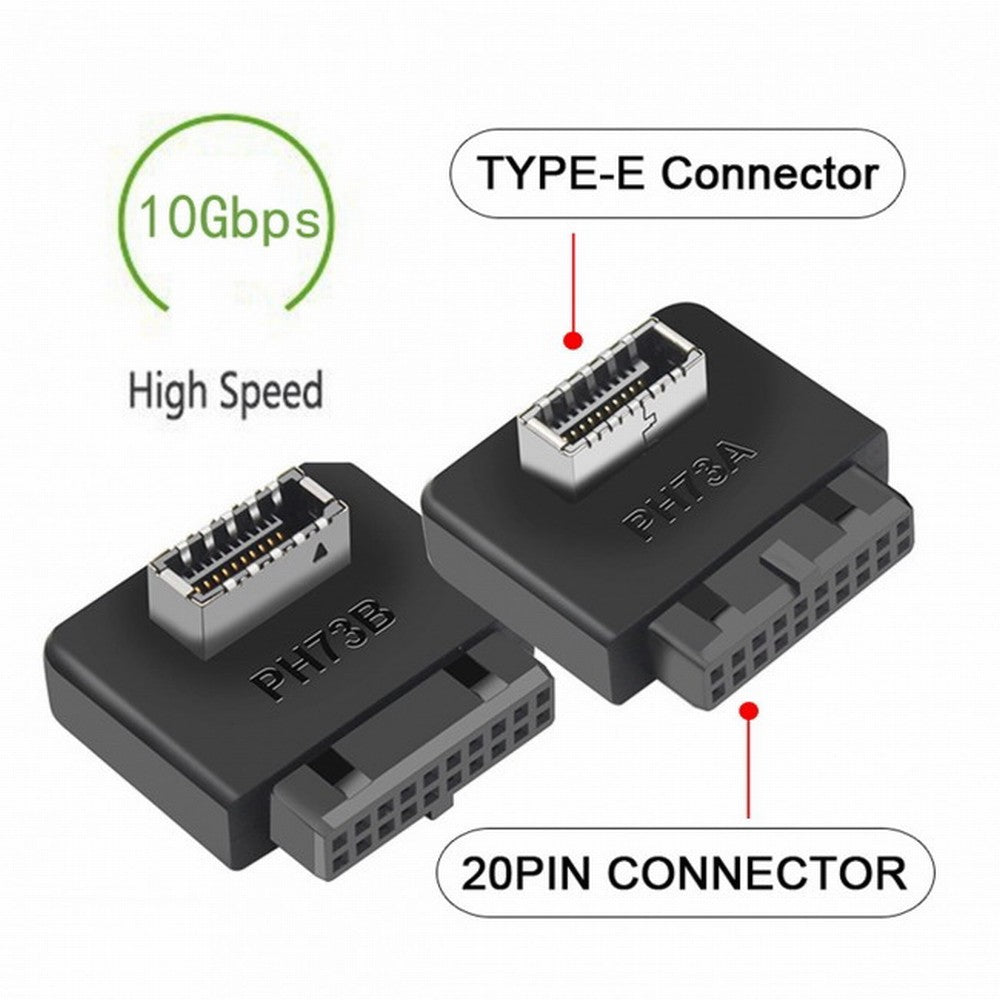 2pcs USB 3.1 Front Panel Socket Key-A Type-E to USB 3.0 20Pin Header Male Extension Adapter for Motherboard UC-032