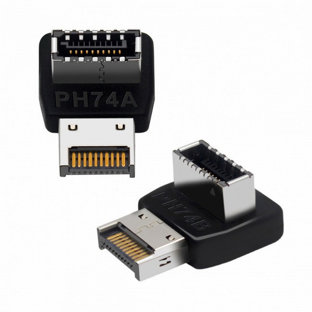 2pcs Overmold USB 3.1 Front Panel Header Male to Female Type-E Motherboard Extension Data Adapter UC-059