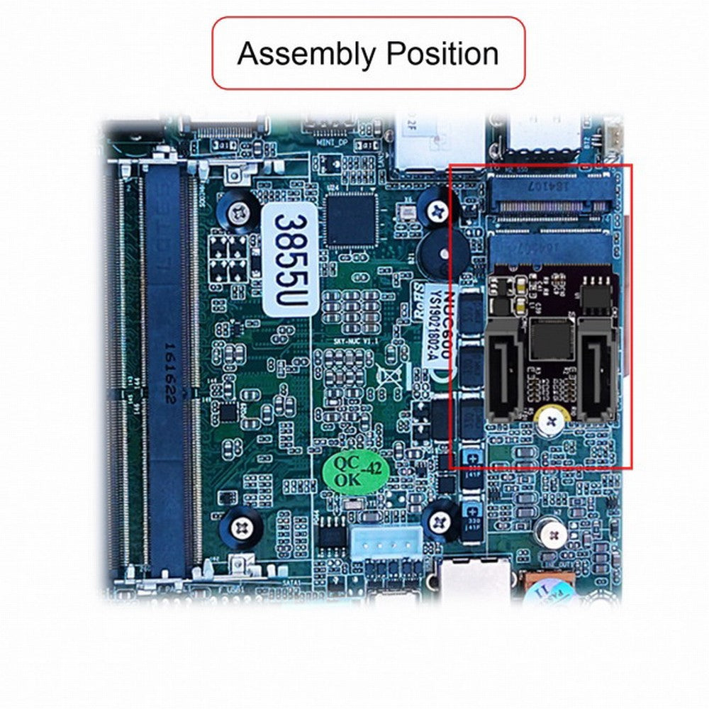 NGFF Key A+E PCI Express to SATA 3.0 6Gbps Dual Ports Adapter Converter Hard Drive Extension Card JMB582 2230 SA-034
