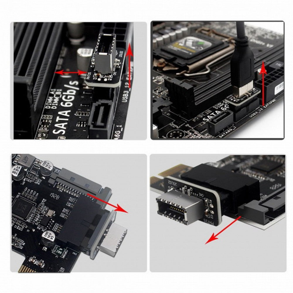 Overmold USB 3.1 Front Panel Socket Key-A Type-E to USB 3.0 20Pin Header Male Extension Adapter UC-069