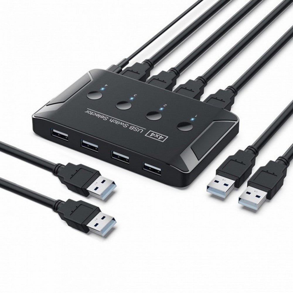 KVM USB 2.0 Switch Selector 4 Port PCs Sharing 4 Devices for Keyboard Mouse Scanner Printer U2-040