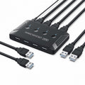 KVM USB 2.0 Switch Selector 4 Port PCs Sharing 4 Devices for Keyboard Mouse Scanner Printer U2-040