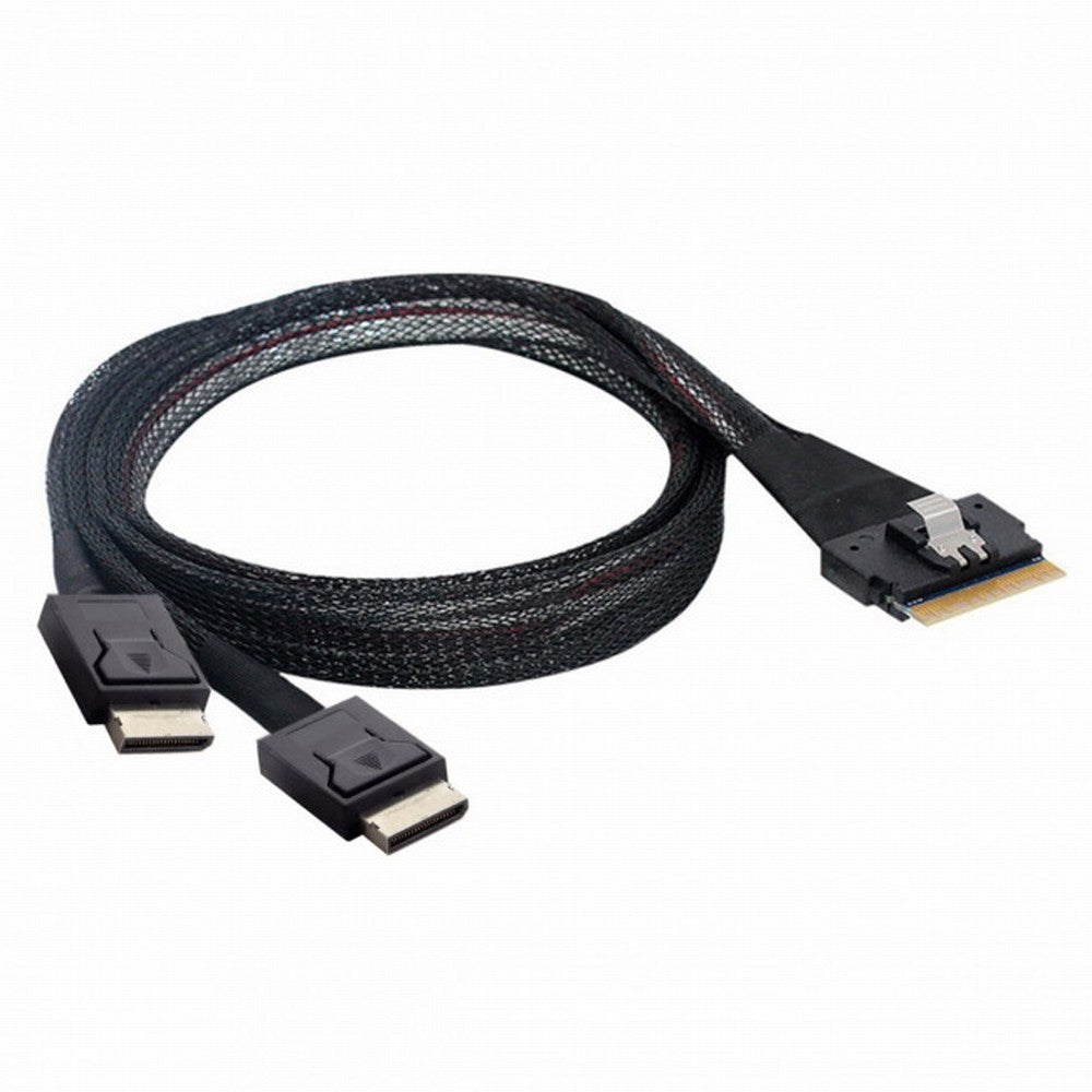 PCI-E Ultraport Slimline SAS Slim 4.0 SFF-8654 8i 74pin to Dual Oculink SFF-8611 Cable 50cm PCI-Express SF-038