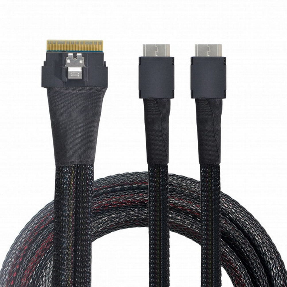 PCI-E Ultraport Slimline SAS Slim 4.0 SFF-8654 8i 74pin to Dual Oculink SFF-8611 Cable 50cm PCI-Express SF-038