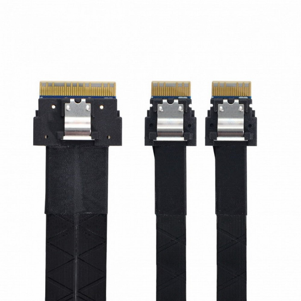 PCI-E Ultraport Slimline SAS Slim 4.0 SFF-8654 8i 74pin to Dual SFF-8654 4i 38Pin Cable 40cm PCI-Express SF-034